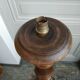Turned wooden floor lamp