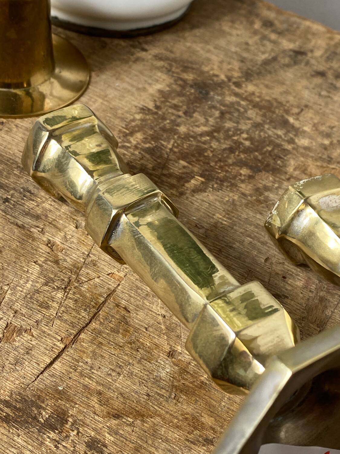 Pair of brass candlesticks