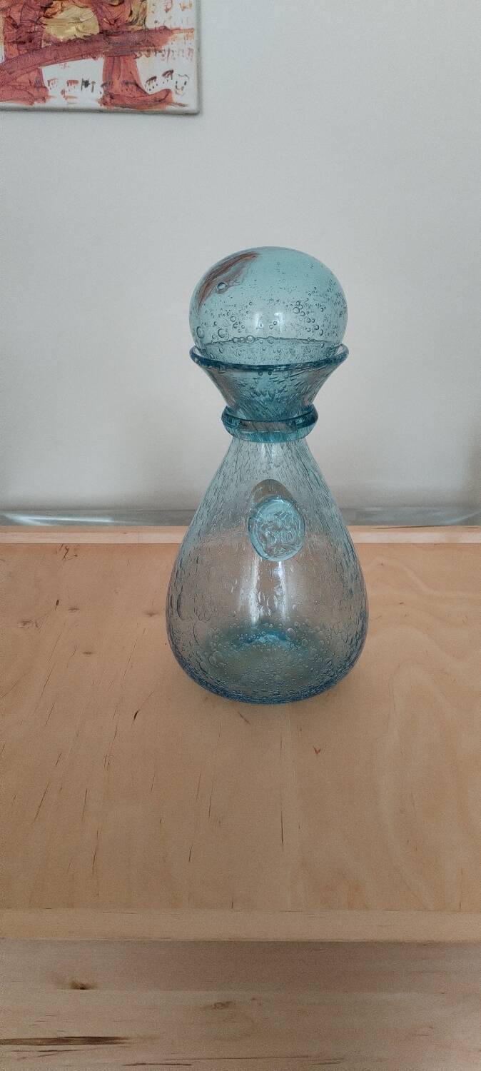 Glass carafe BIOT sky blue