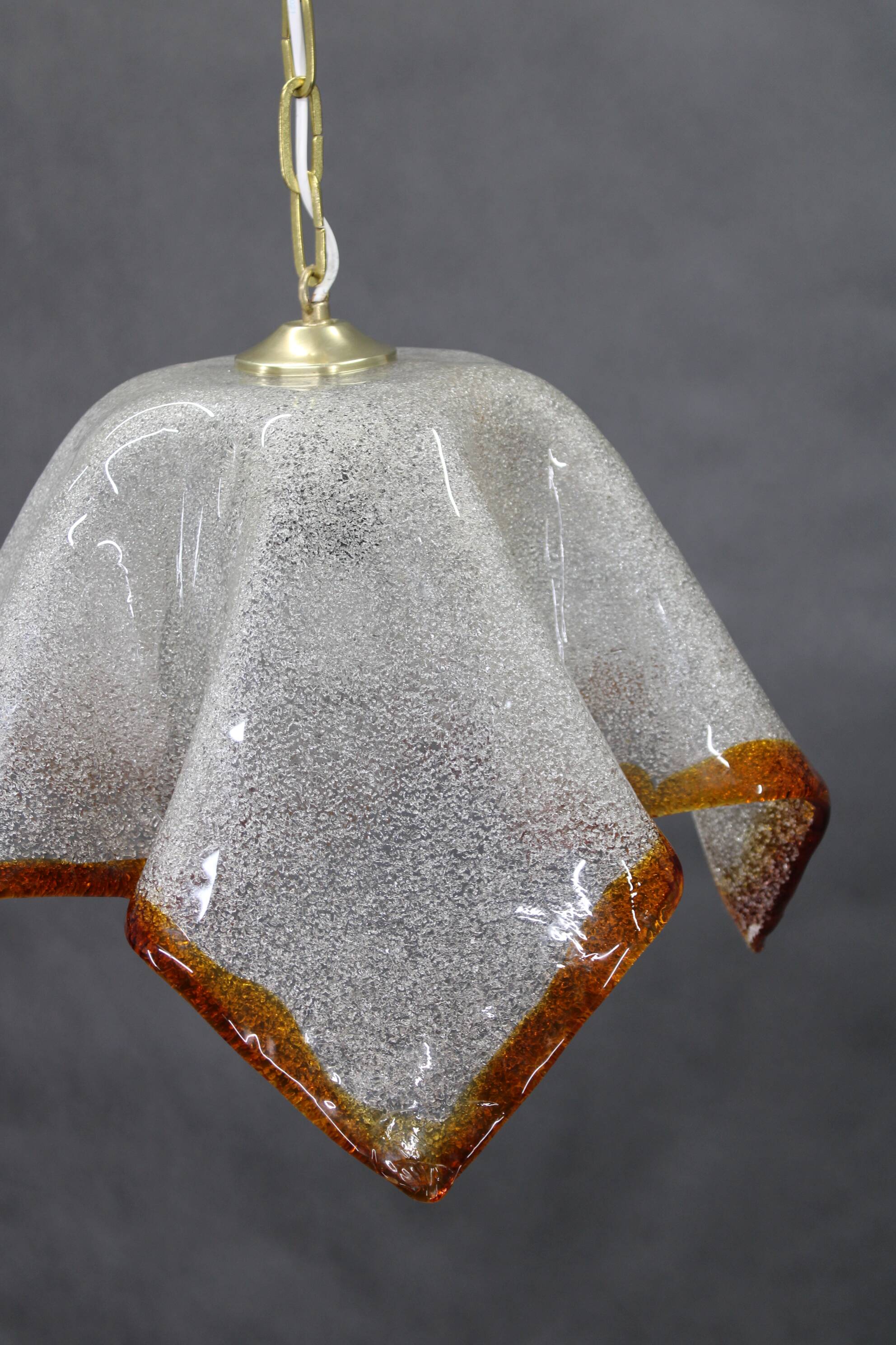 1980s Large Murano Glass Pendant Light, Italy
