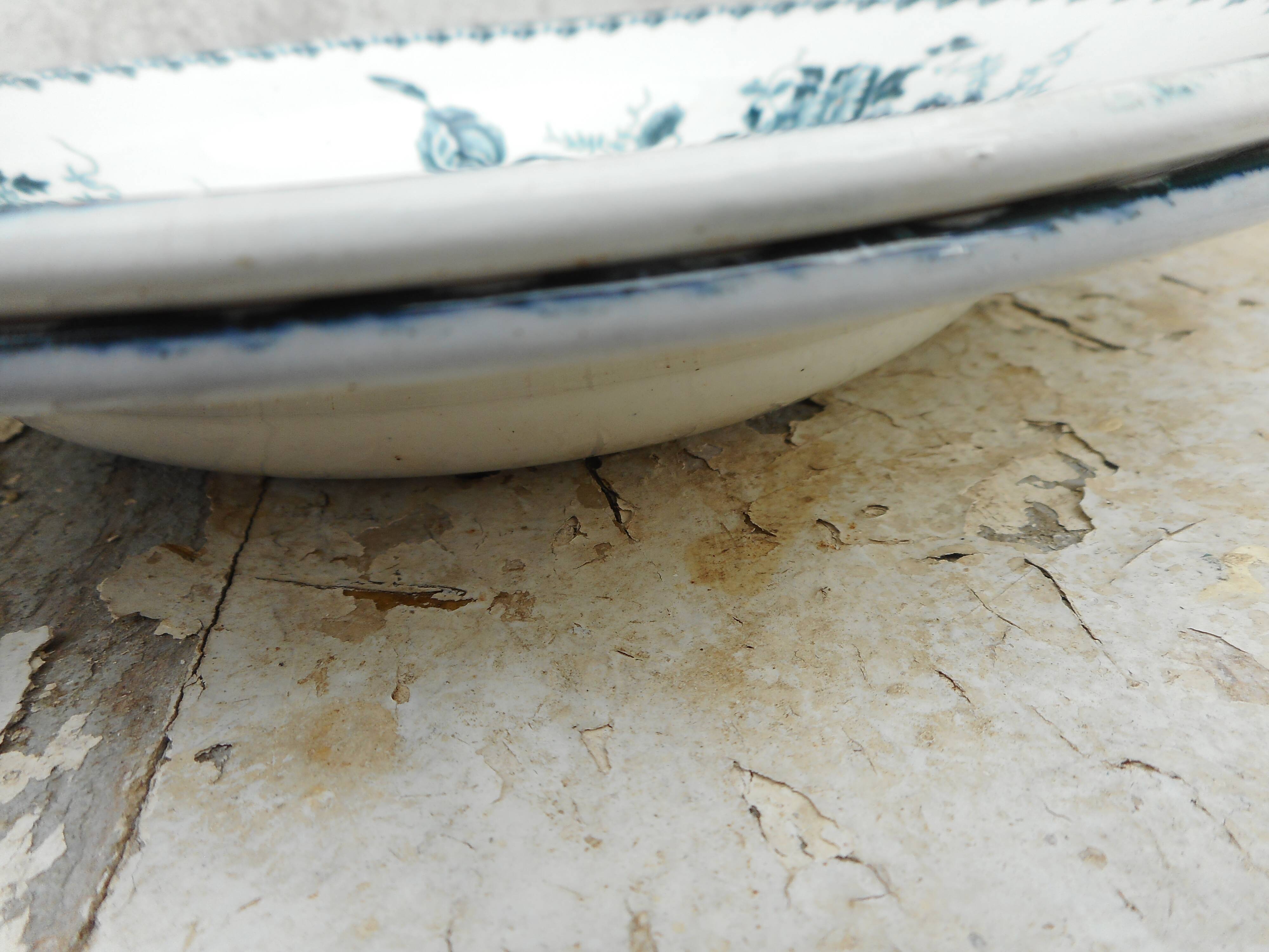 Two hollow plates made of earthenware