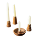 Circular teak monoxyle candle holder D12 H3