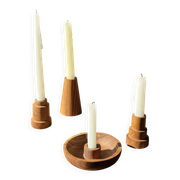Circular teak monoxyle candle holder D12 H3