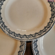 Service of 8 vintage flat plates in Earth of Iron earthenware, Salins factory, Primerose model