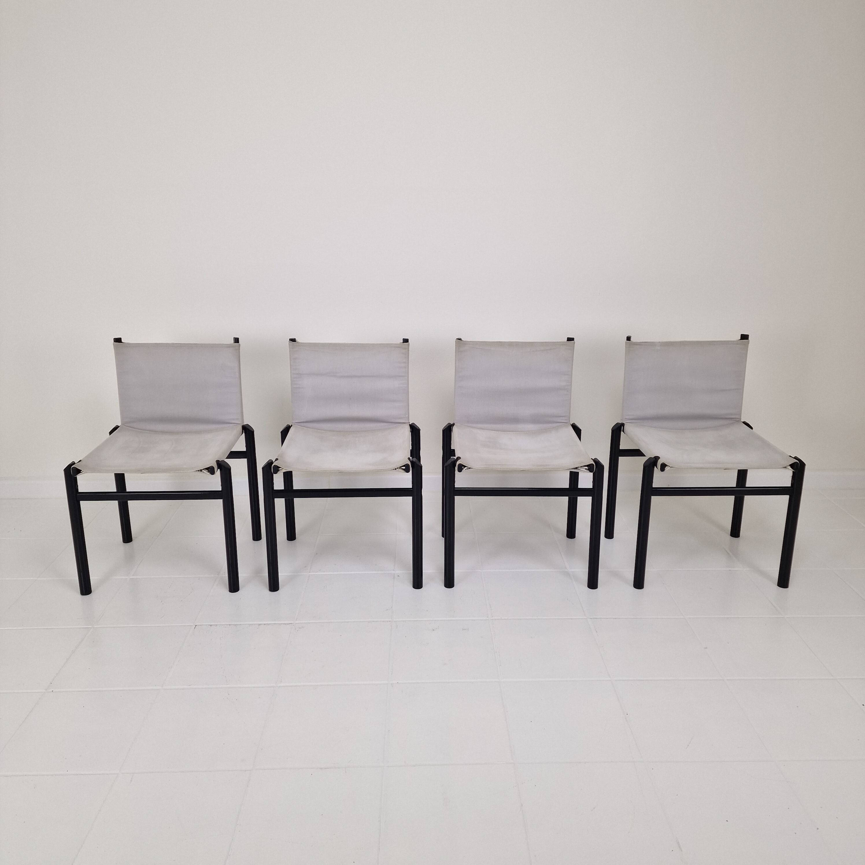 Set of 4 "Mastro" Dining Chairs by Afra & Tobia Scarpa for Molteni, Italy 1980's