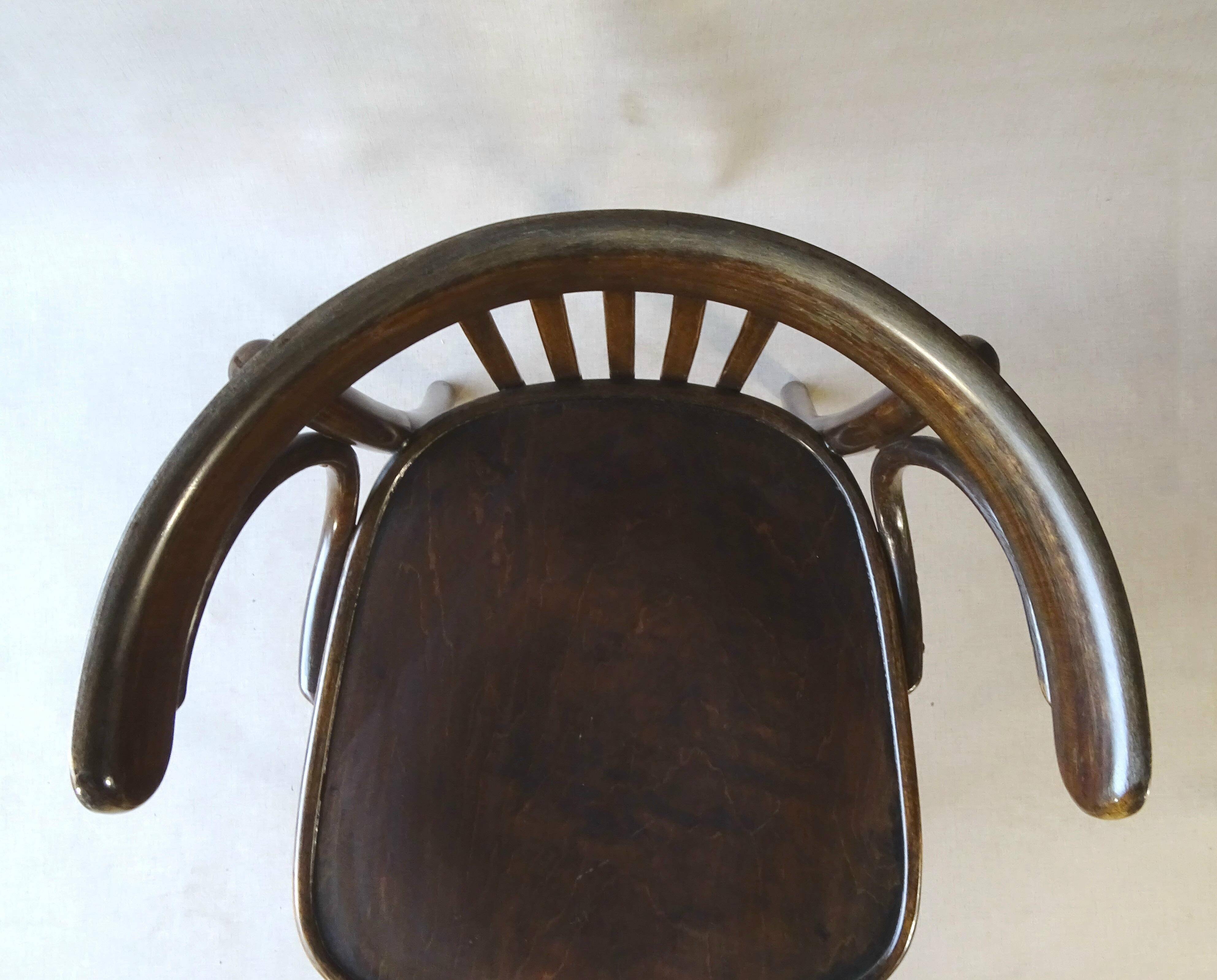 Office armchair N°A788/F Thonet-Mundus 1930, bentwood bistro