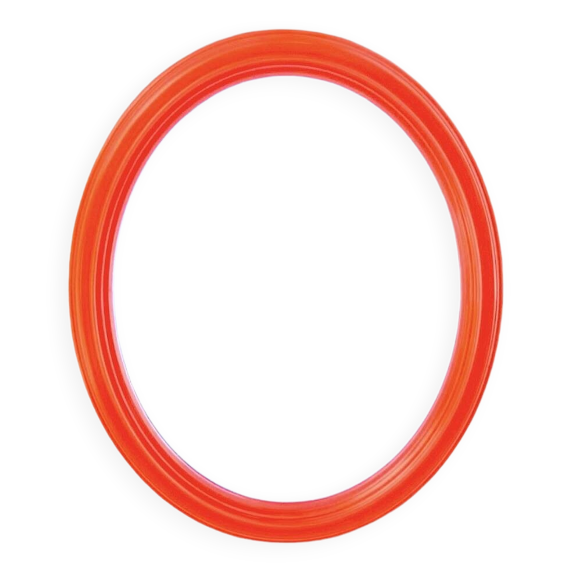 Vintage orange plastic oval wall mirror