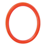 Vintage orange plastic oval wall mirror