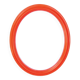 Vintage orange plastic oval wall mirror