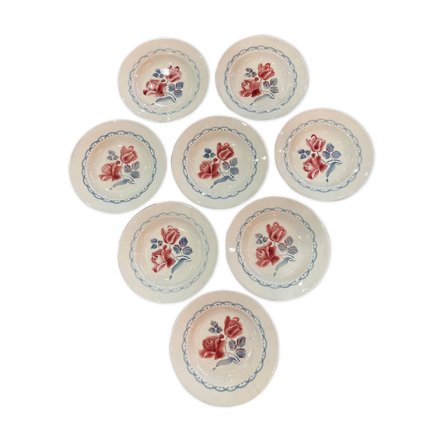 Lot plates Digoin Sarreguemines model Cannes