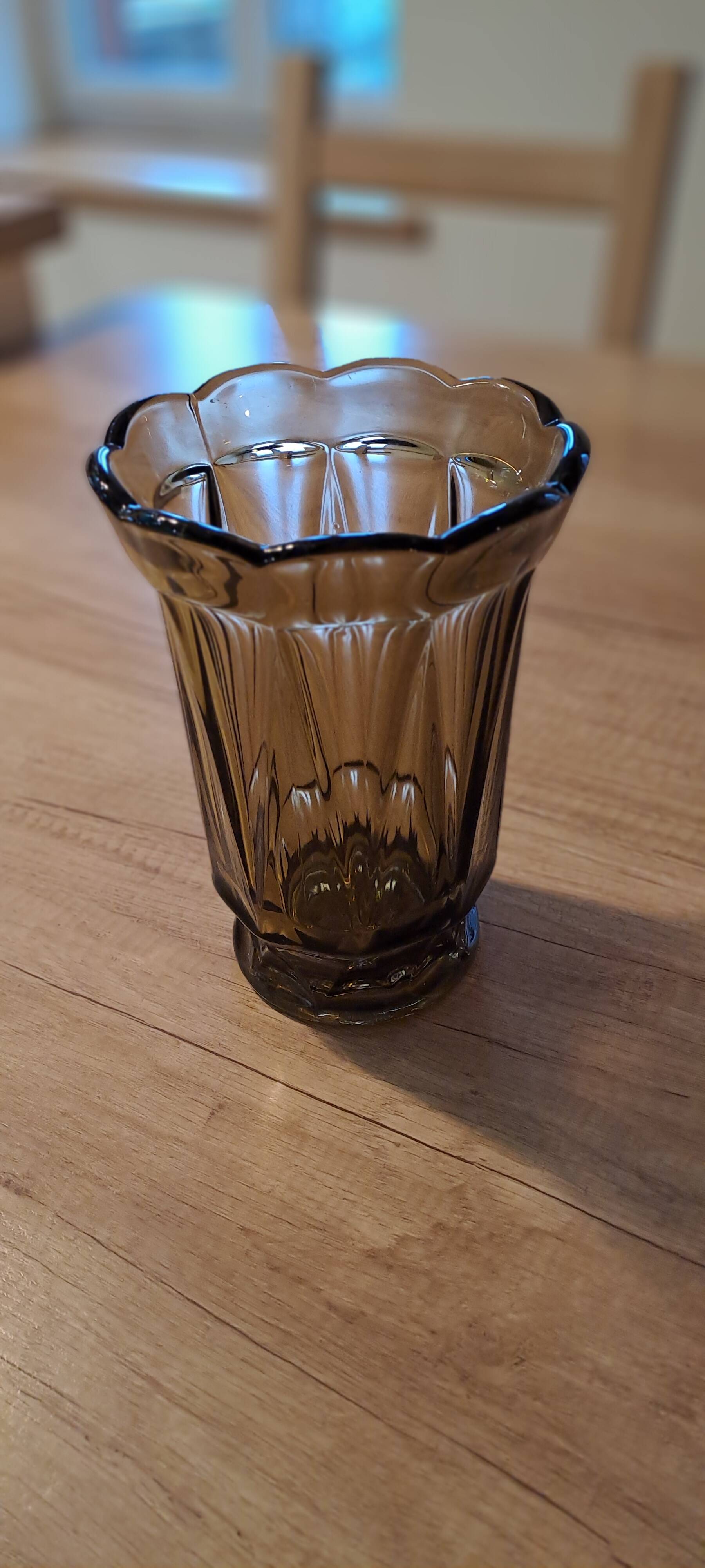 Smoked glass vase from the 70s