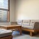 Two vintage Swedish sofas and a pine table