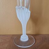Soliflore vase in crystal and glass paste - Daum France - Fuchsia model - Signed at the tip