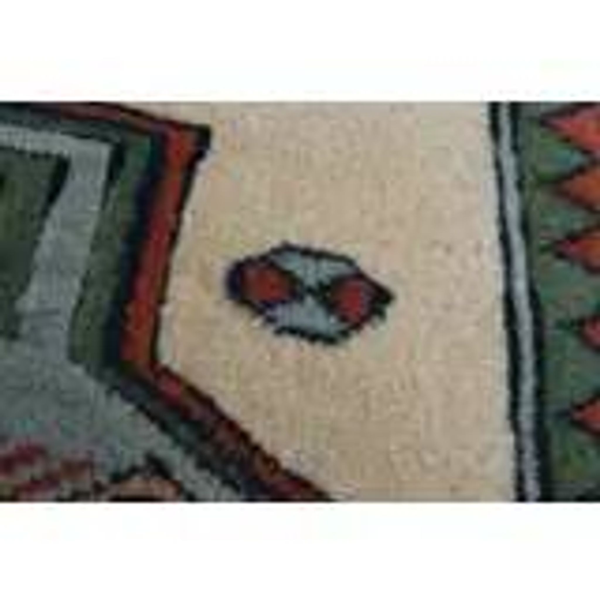 1960's Vintage Turkish Milas Handmade Wool Cotton Area Rug 130x180