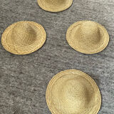 Series of 4 decorative straw hats