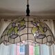 Old stained glass pendant light