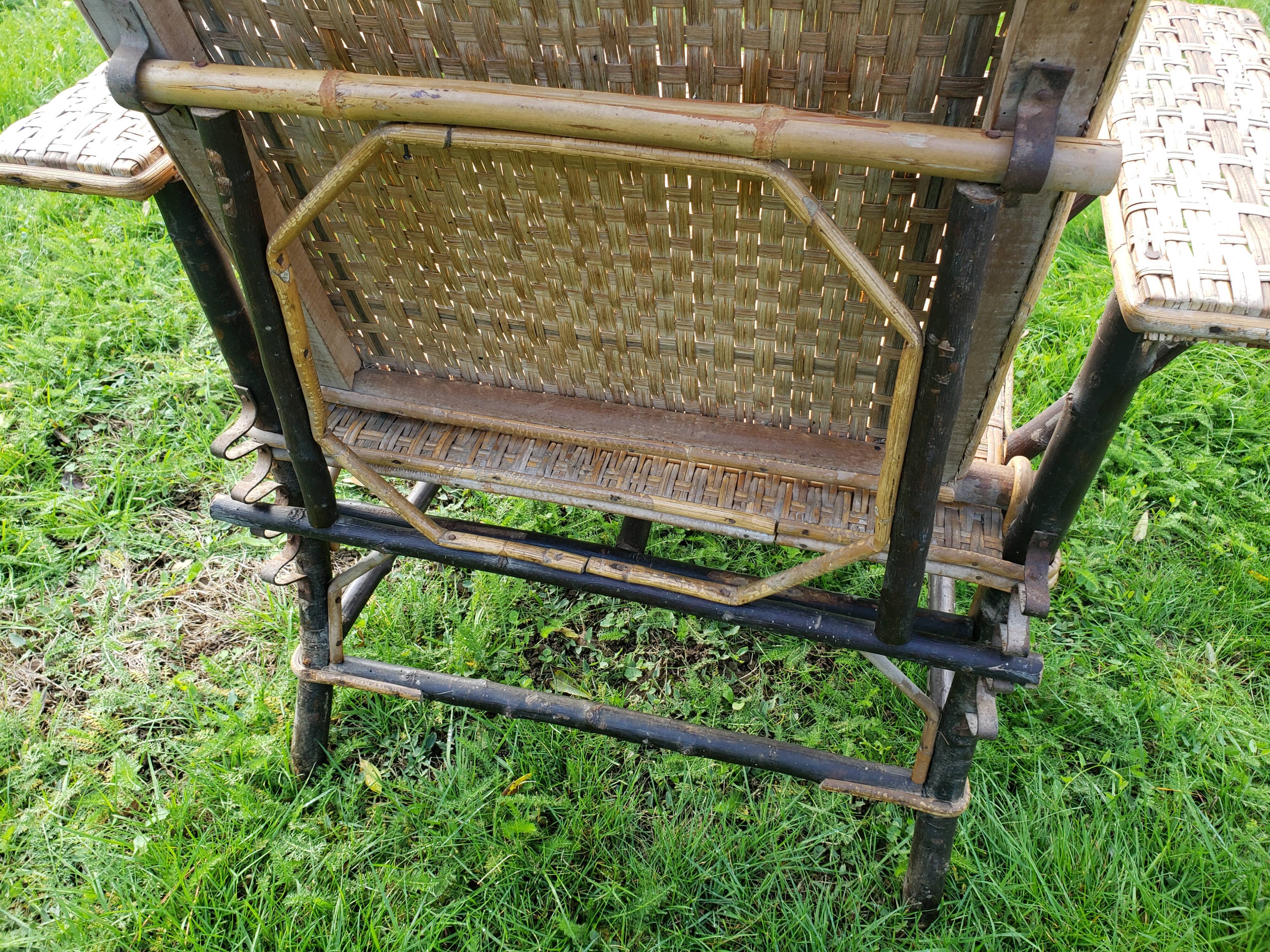 ANCIENNE CHAISE DE Salon De Jardin En Rotin Pliable EUR 45,00 - FR