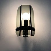 Pair of Italian wall lights in transparent blue-grey glass from the 70s
