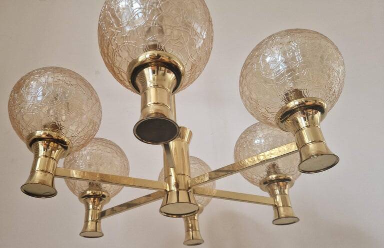 Mid-Century Brass Sputnik Chandelier, Germany, 1970s