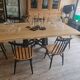 Industrial table top solid oak machine foot cast iron