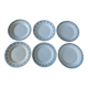 Lot de 6 assiettes terre de fer dépareillées tons bleus verts