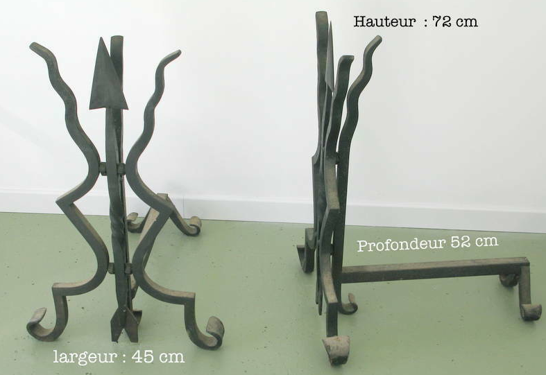 Pair of chenets wrought iron