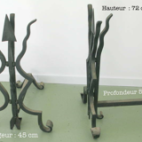 Pair of chenets wrought iron