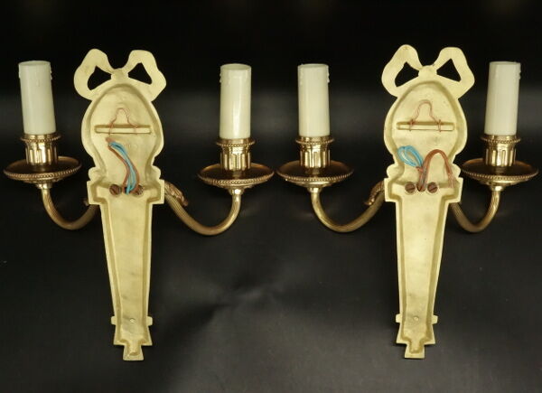 Pair of wall light knot, Louis XVI style - Petitot