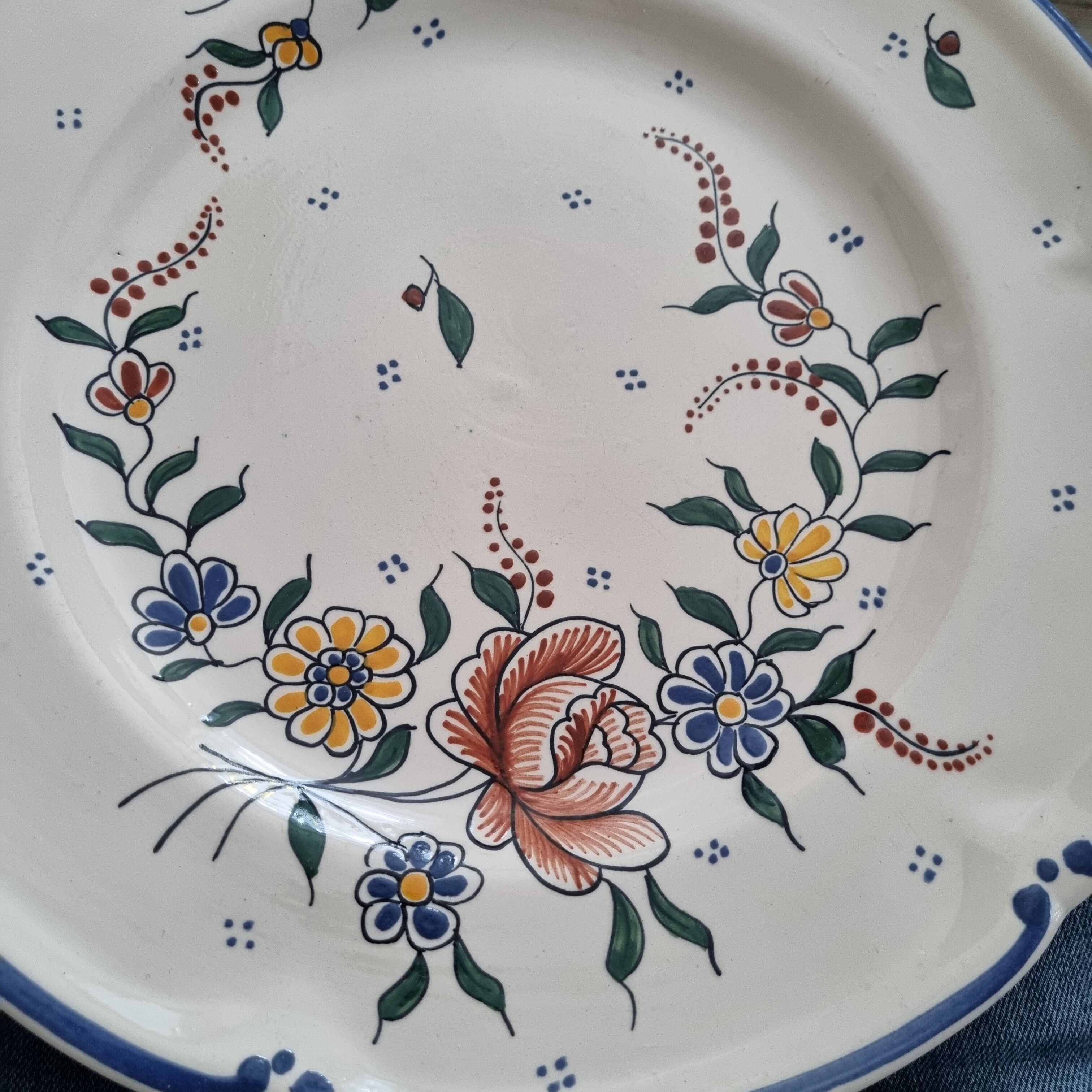 Old earthenware dish from Desvres