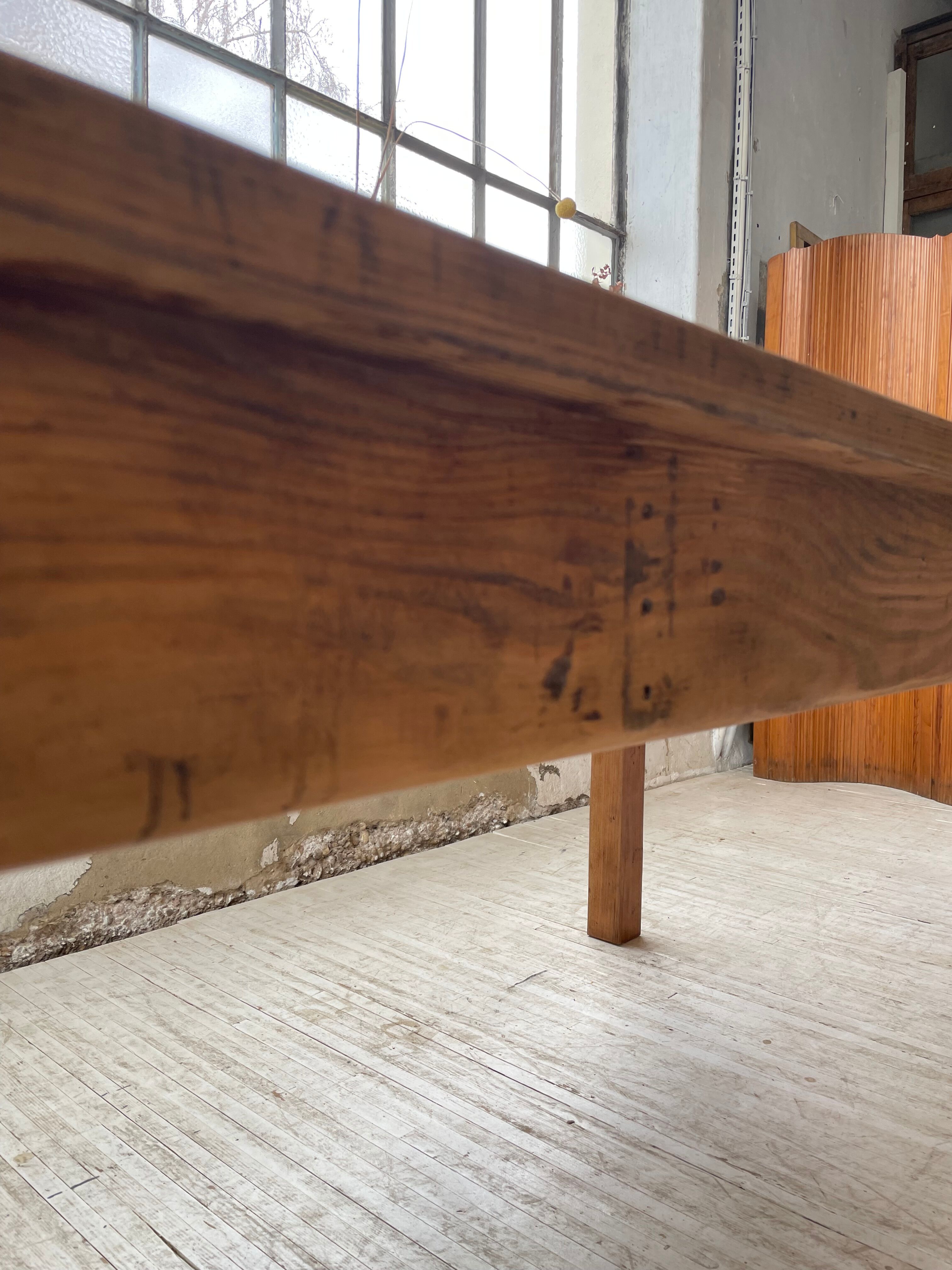 Farmhouse table in elm and pine 2m