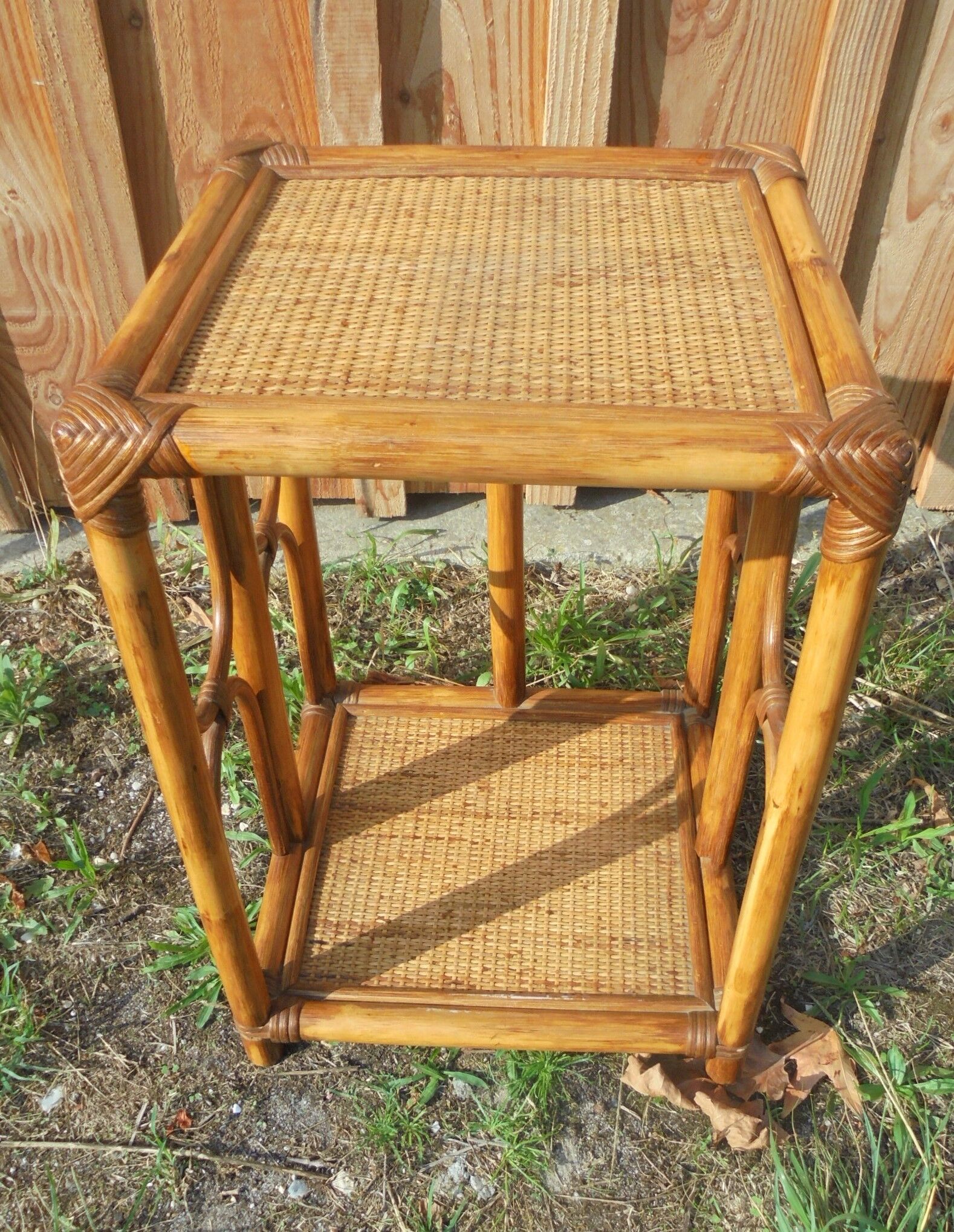 Small rattan side table