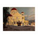 Huile sur toile représentant l'église orthodoxe de Sitia en Crête