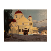 Huile sur toile représentant l'église orthodoxe de Sitia en Crête