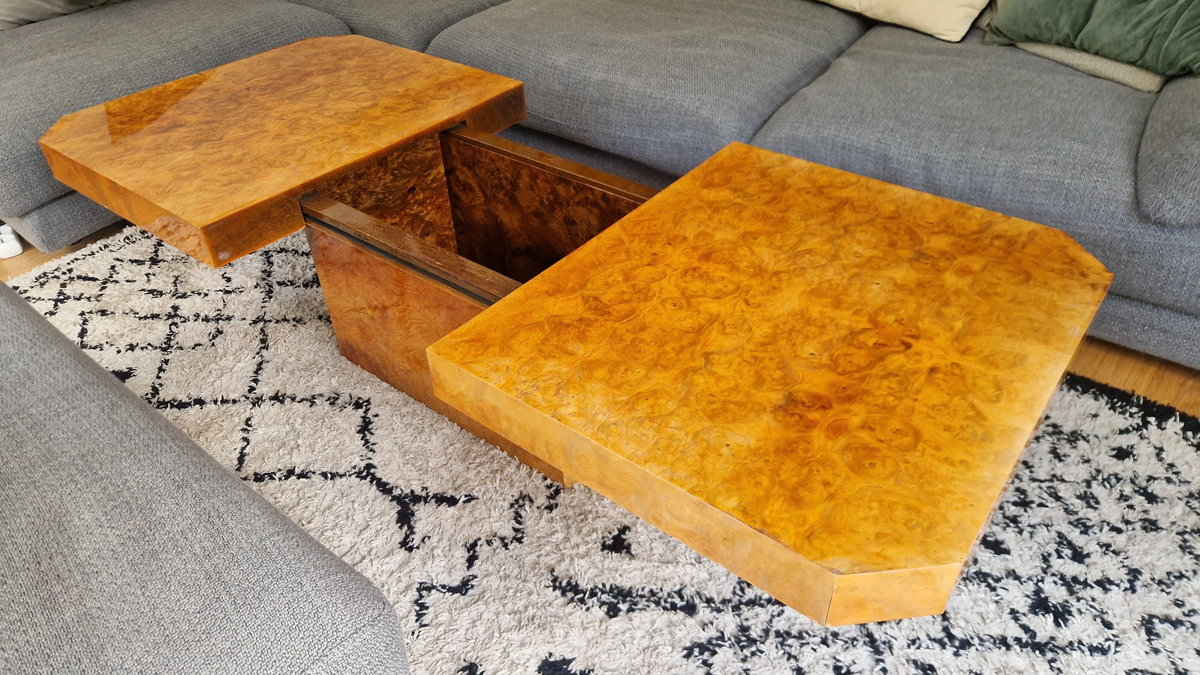 Elm burl coffee table, 1970
