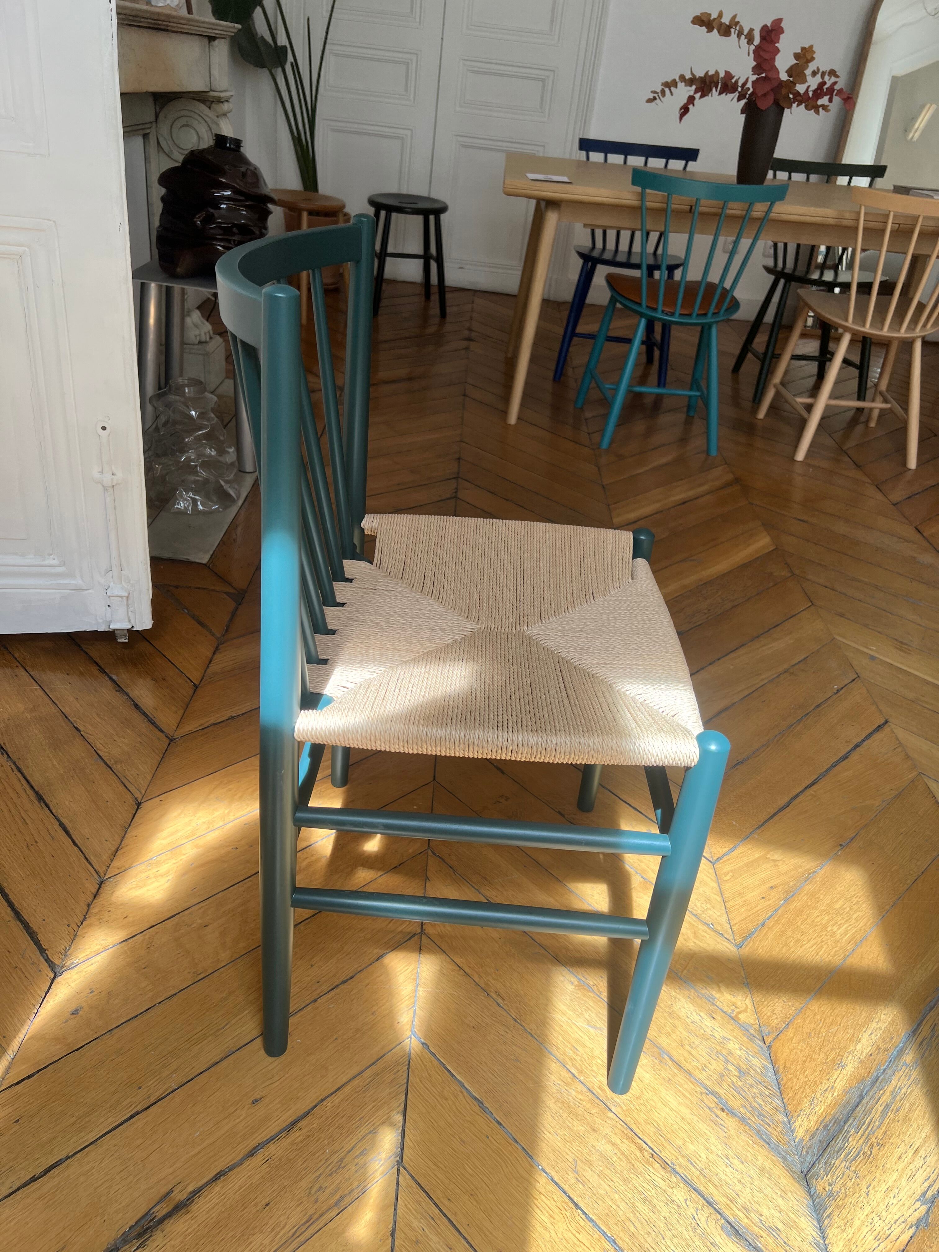 Wooden chair, FDB Mobler J80 forest green