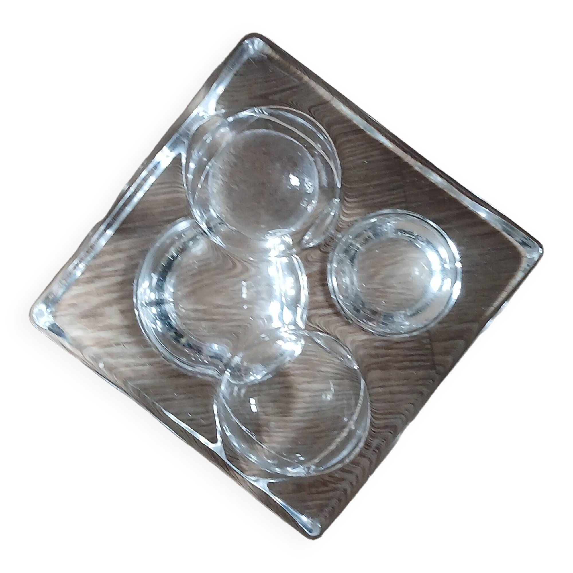 Daum sculpted glass ashtray with ball