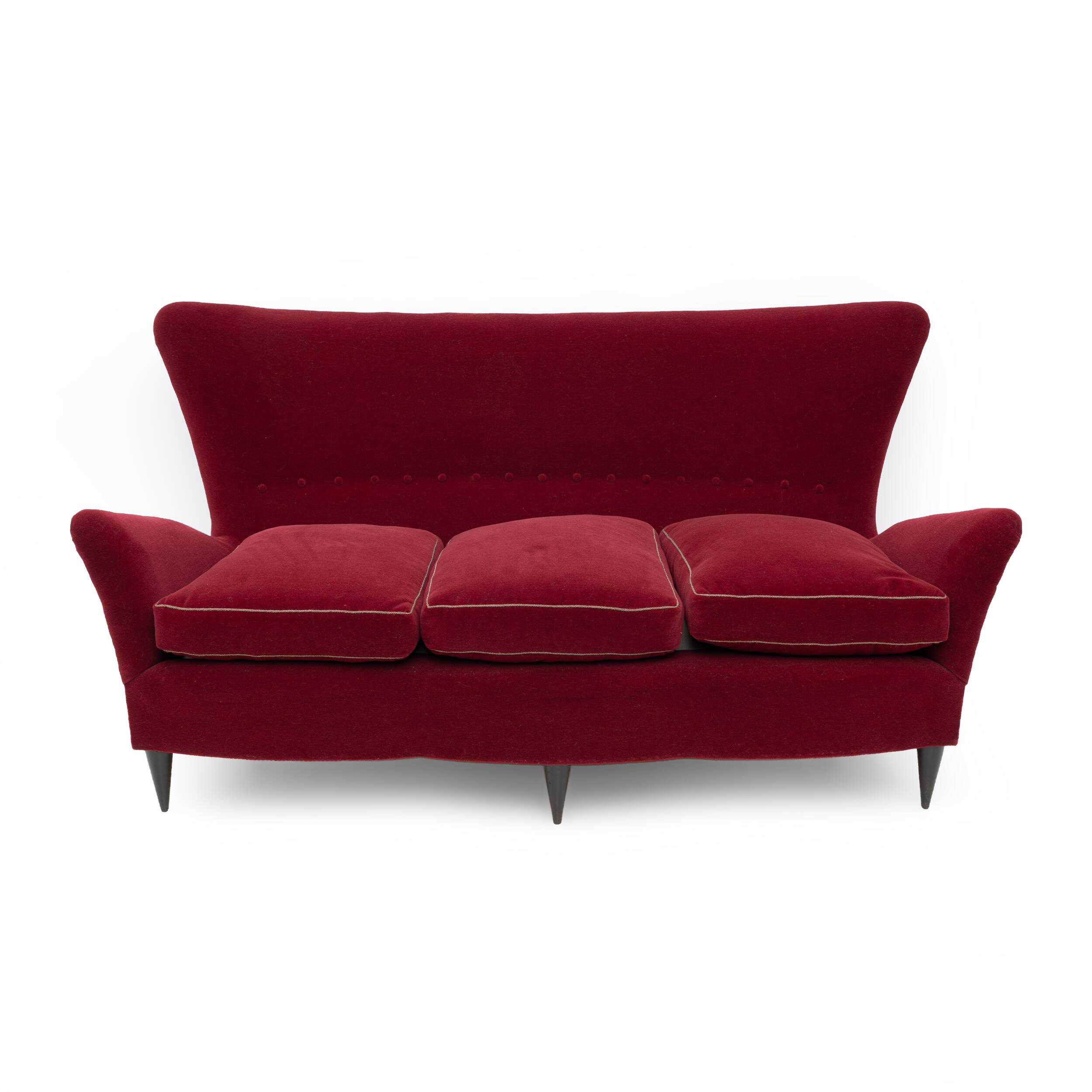 Gio Ponti Art Dèco Italian Sofa from Hotel Bristol Merano, 1950s