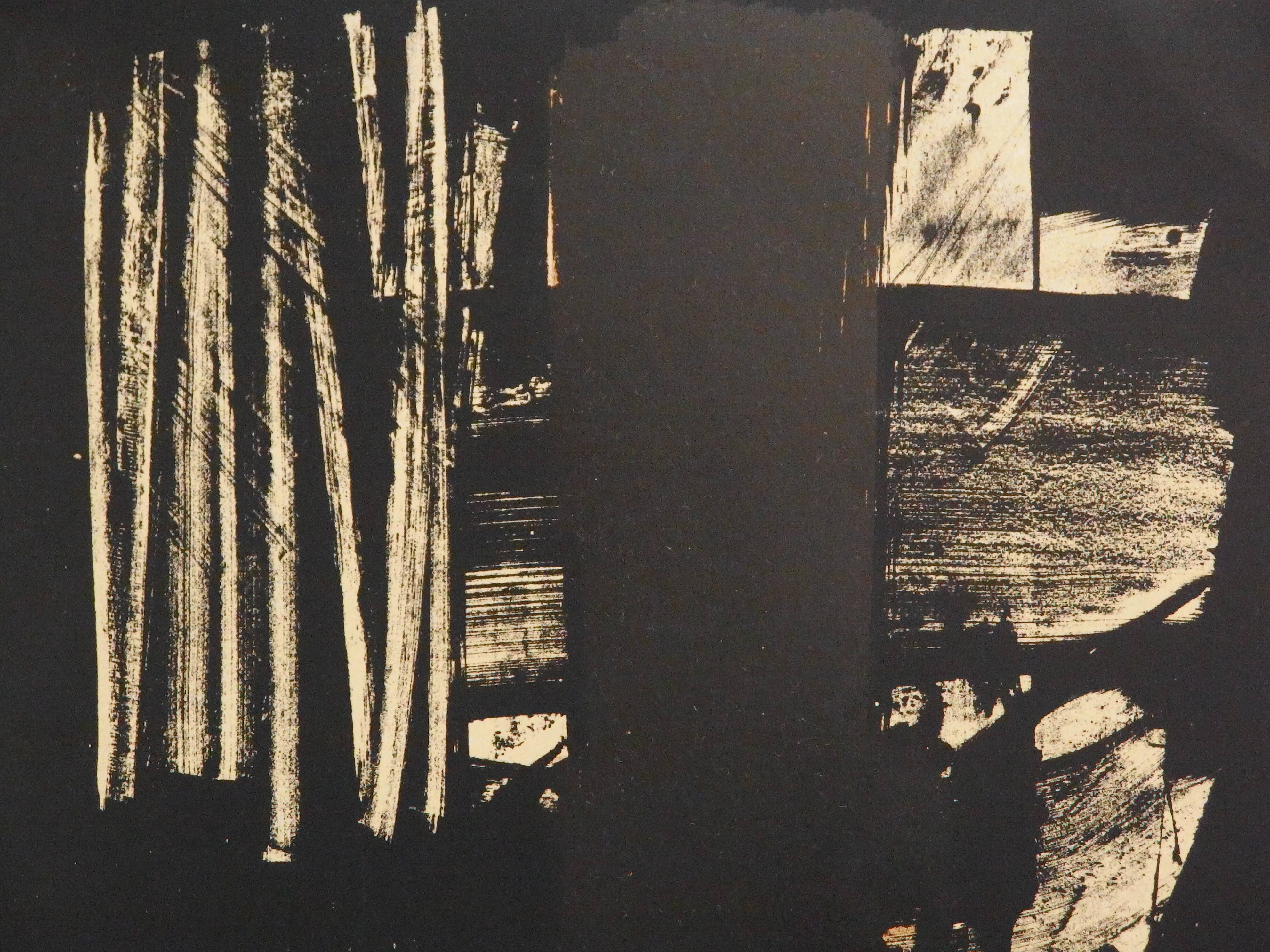 Pierre soulages: lithograph no. 9 - original lithograph