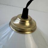 Ancienne suspension conique en opaline vintage