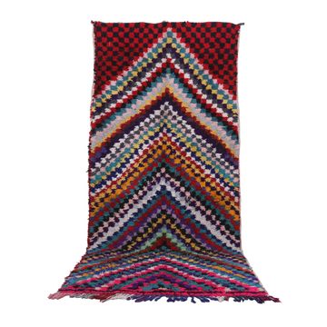 Tapis couloir marocain vintage coloré 137 x 314 cm - tapis berbère fait main
