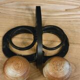 Grès du Marais - salt and pepper salt and pepper on horseshoe support
