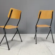Chaises de salle à manger en contreplaqué post-moderne, années 1970