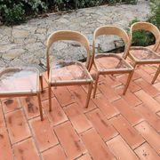Set of 3 chairs + 1 stool baumann model gondole light oak reinterpreted