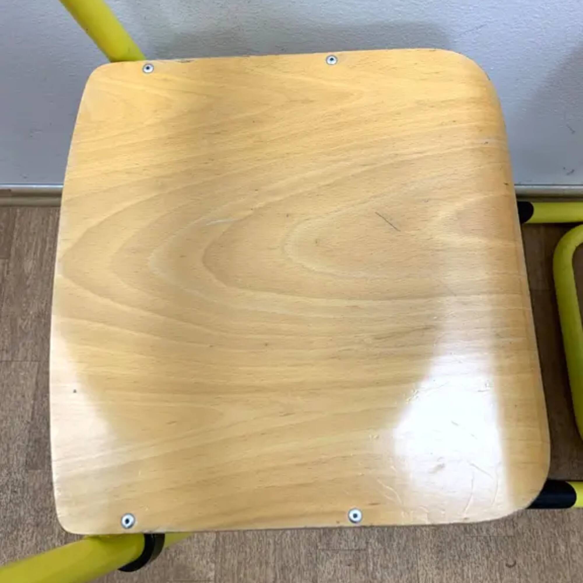 Retro chairs, metal & veneer, 1980s (set of 2)