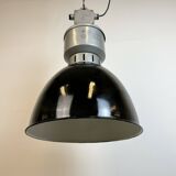 Industrial Black Enamel Factory Lamp from Elektrosvit, 1960s