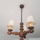 Antique wooden chandelier