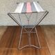 Series Of 4 Metal Garden Folding Stools - Multicolour Fabric Vintage Camping
