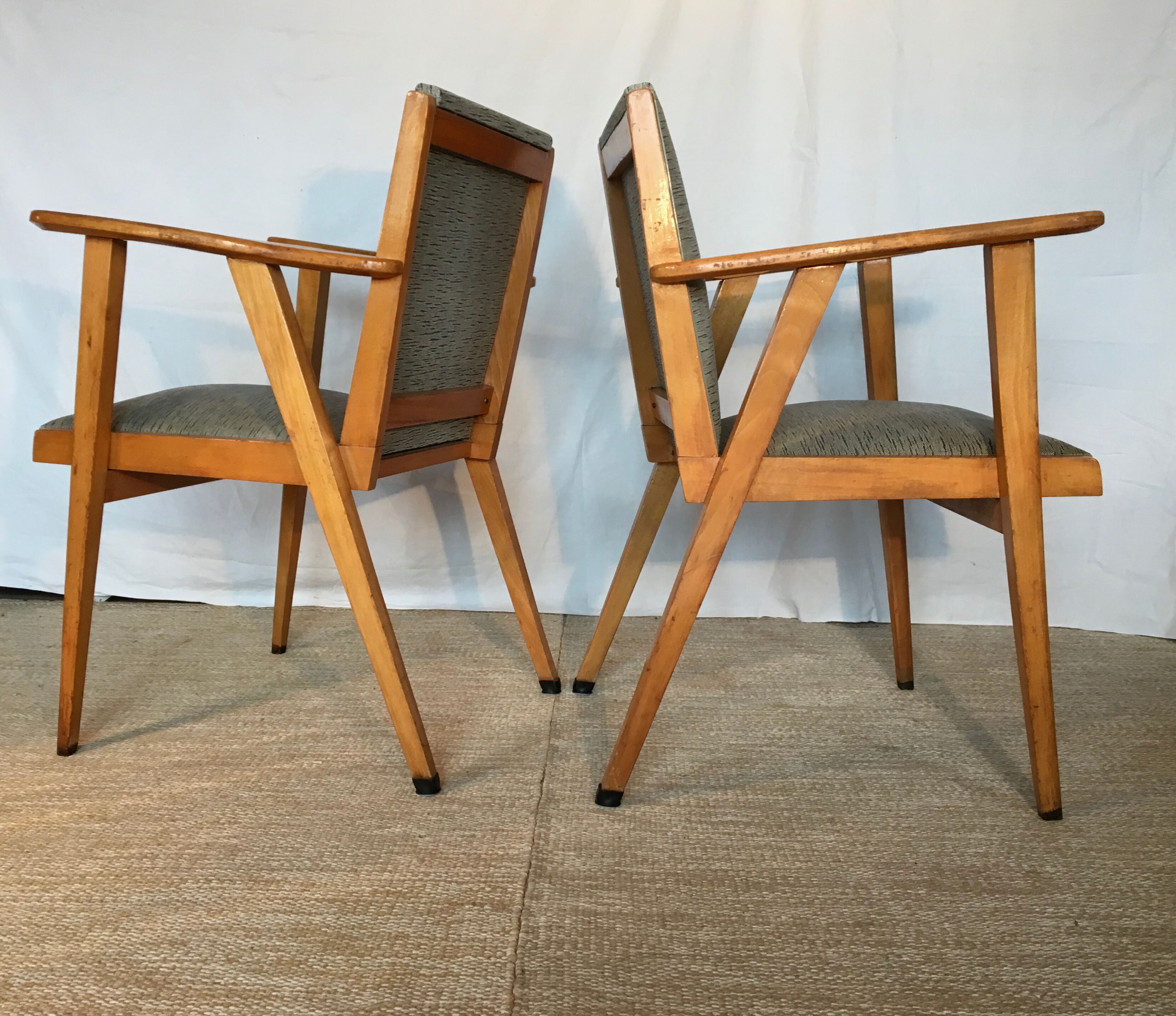 Pair scandinavian armchairs 60