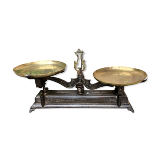 Old balance cast iron and brass