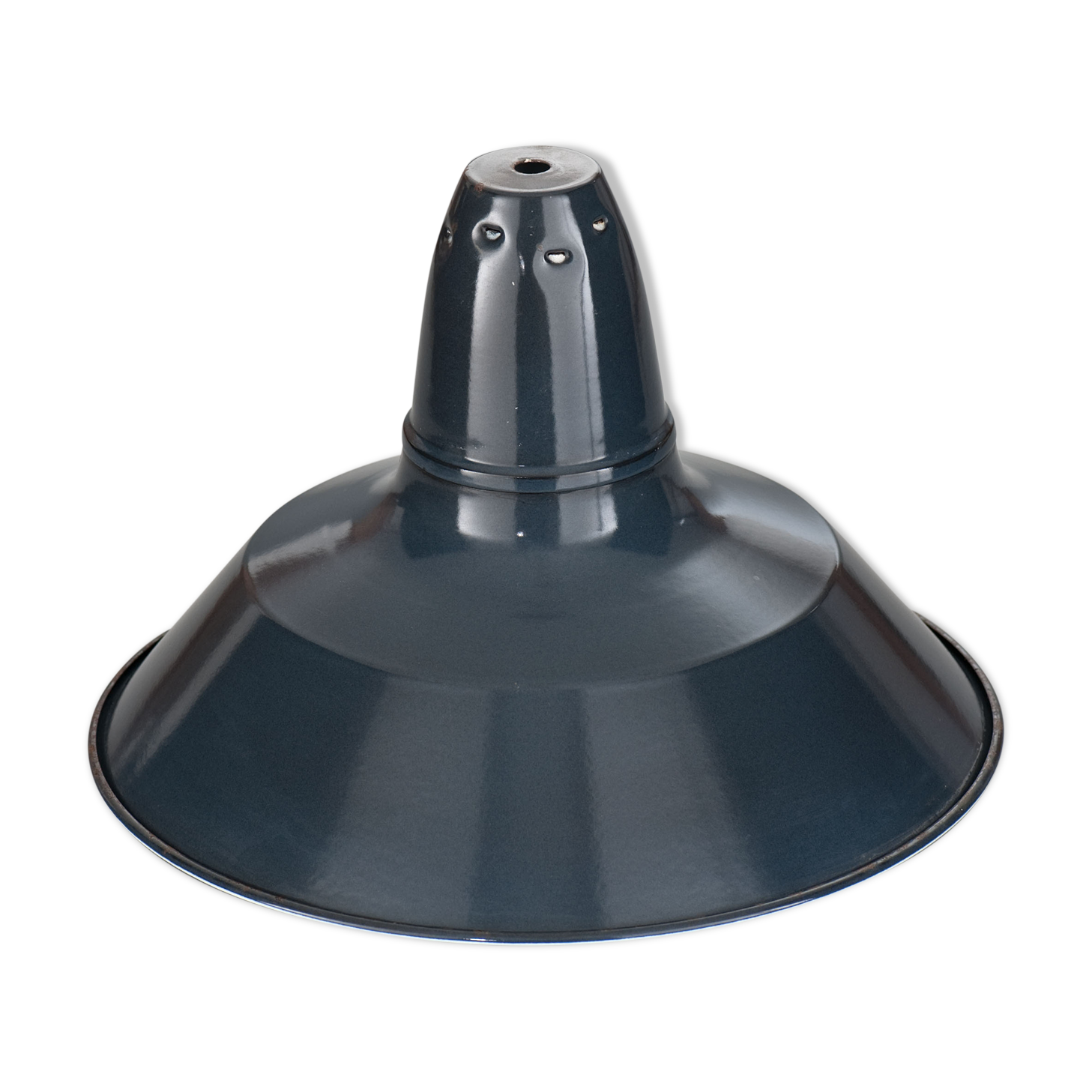 Industrial suspension in enamelled sheet metal anthracite gray 44cm XL 1960